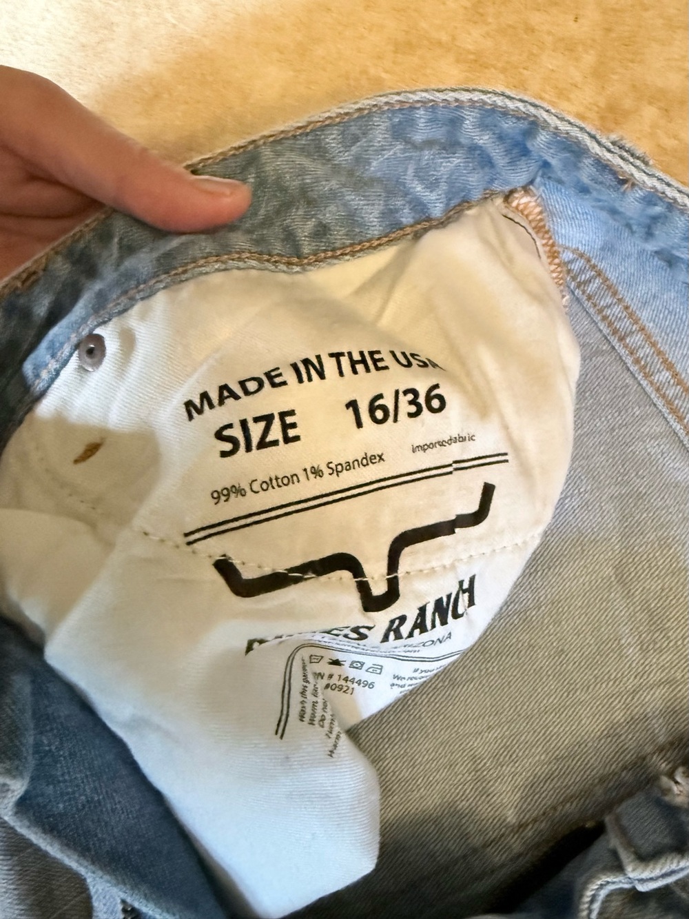 Kimes Ranch Light Blue and White Wide Leg Jeans